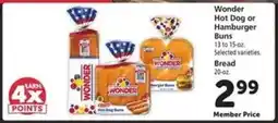 Safeway Wonder Hot Dog or Hamburger Buns offer