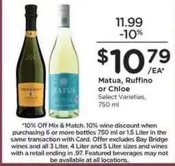 Kroger Matua, Ruffino or Chloe offer