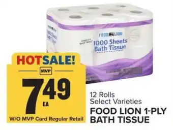 Food Lion FOOD LION 1-PLY BATH TISSUE offer