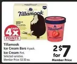 Safeway Tillamook Ice Cream Bars / Ice Cream offer