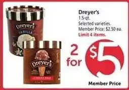 Safeway Dreyer's Ice Cream offer