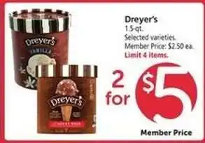 Safeway Dreyer's Ice Cream offer