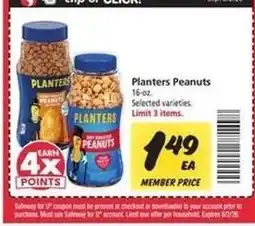 Safeway Planters Peanuts offer