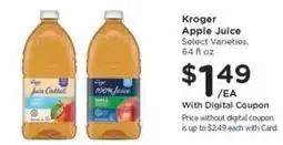 Kroger Kroger Apple Juice offer