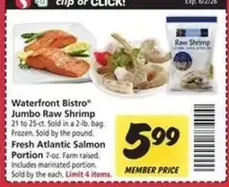 Safeway waterfront BISTRO Jumbo Raw Shrimp offer
