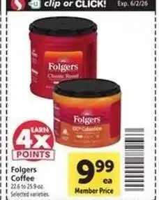 Safeway Folgers Coffee offer