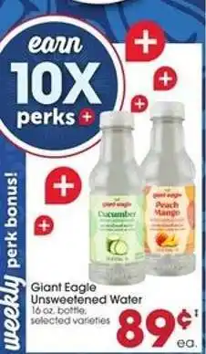 Giant Eagle Giant Eagle Unsweetened Water offer
