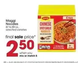 Giant Eagle Maggi Noodles offer