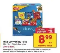 Safeway Frito Lay Variety Pack offer