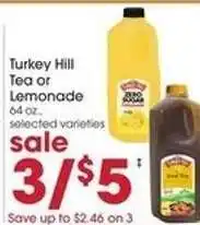 Giant Eagle Turkey Hill Tea or Lemonade offer
