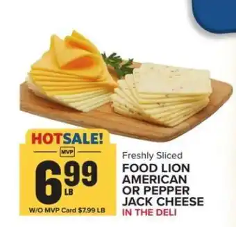 Food Lion Food Lion American or Pepper Jack Cheese offer