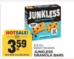 Food Lion Junkless Granola Bars offer