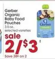 Giant Eagle Gerber Organic Baby Food Pouches offer