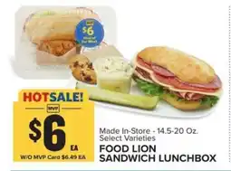 Food Lion FOOD LION SANDWICH LUNCHBOX offer