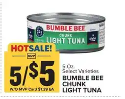Food Lion Bumble Bee Chunk Light Tuna offer