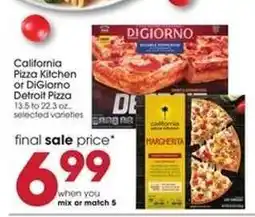 Giant Eagle California Pizza Kitchen or DiGiorno Detroit Pizza offer