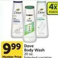 Albertsons Dove Body Wash offer