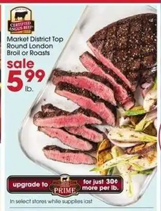 Giant Eagle Market District Top Round London Broil or Roasts offer