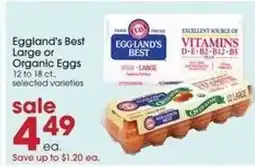 Giant Eagle Eggland's Best Large or Organic Eggs offer