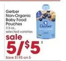 Giant Eagle Gerber Non-Organic Baby Food Pouches offer