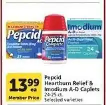 Albertsons Pepcid Heartburn Relief & Imodium A-D Caplets offer