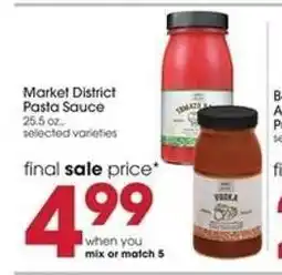 Giant Eagle Market District Pasta Sauce offer