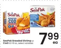 Albertsons SeaPak Breaded Shrimp or Cod offer