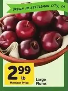 Albertsons Large Plums offer