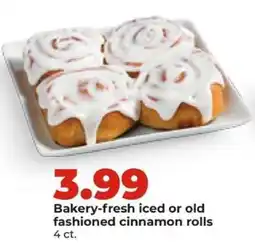 Hy-Vee Bakery-fresh iced or old fashioned cinnamon rolls offer