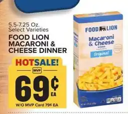 Food Lion FOOD LION MACARONI & CHEESE DINNER offer
