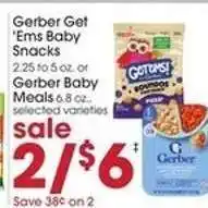 Giant Eagle Gerber Get 'Ems Baby Snacks or Gerber Baby Meals offer