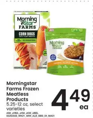 Albertsons MorningStar Farms Frozen Meatless Products offer