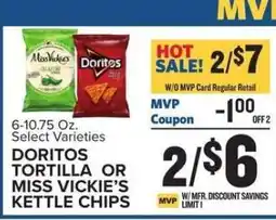 Food Lion Doritos Tortilla or Miss Vickie’s Kettle Chips offer