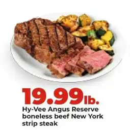 Hy-Vee Hy-Vee Angus Reserve boneless beef New York strip steak offer