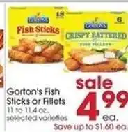 Giant Eagle Gorton's Fish Sticks or Fillets offer