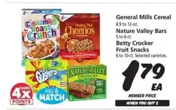 Safeway General Mills Cereal, Nature Valley Bars, Betty Crocker Fruit Snacks offer