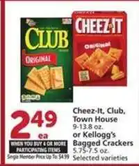 Albertsons Cheez-It, Club, Town House or Kellogg's Bagged Crackers offer