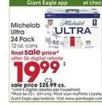 Giant Eagle Michelob Ultra offer