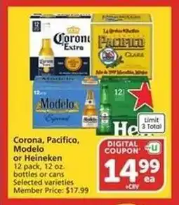 Albertsons Corona, Pacifico, Modelo or Heineken offer