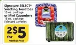 Albertsons Signature SELECT Snacking Tomatoes or Mini Cucumbers offer