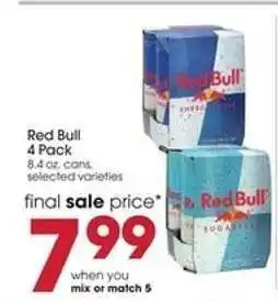 Giant Eagle Red Bull 4-pack offer