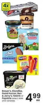 Albertsons Breyer’s, Klondike, Good Humor, Ben & Jerry’s, Talenti or Popsicle offer