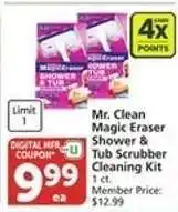 Albertsons Mr. Clean Magic Eraser Shower & Tub Scrubber Cleaning Kit offer