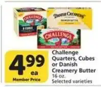 Albertsons Challenge Quarters, Cubes or Danish Creamery Butter offer