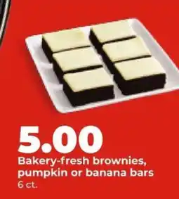 Hy-Vee Bakery-fresh brownies, pumpkin or banana bars offer