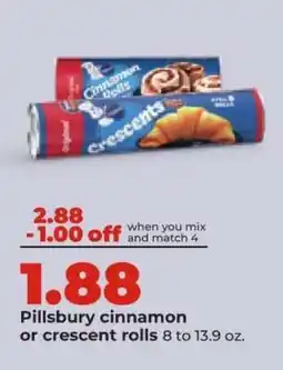 Hy-Vee Pillsbury cinnamon or crescent rolls offer