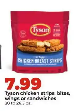 Hy-Vee Tyson chicken strips, bites, wings or sandwiches offer