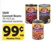 Albertsons S & W Canned Beans offer