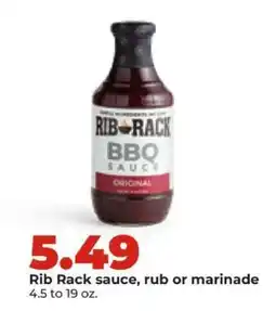 Hy-Vee Rib Rack sauce, rub or marinade offer
