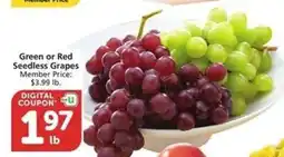Albertsons Green or Red Seedless Grapes offer